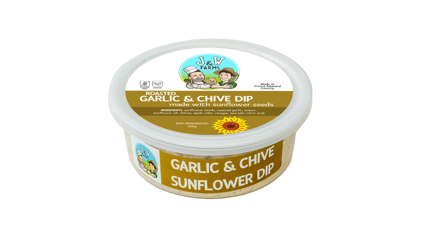 A Dip-Roasted Garlic & Chive Sunflower Seed Dip