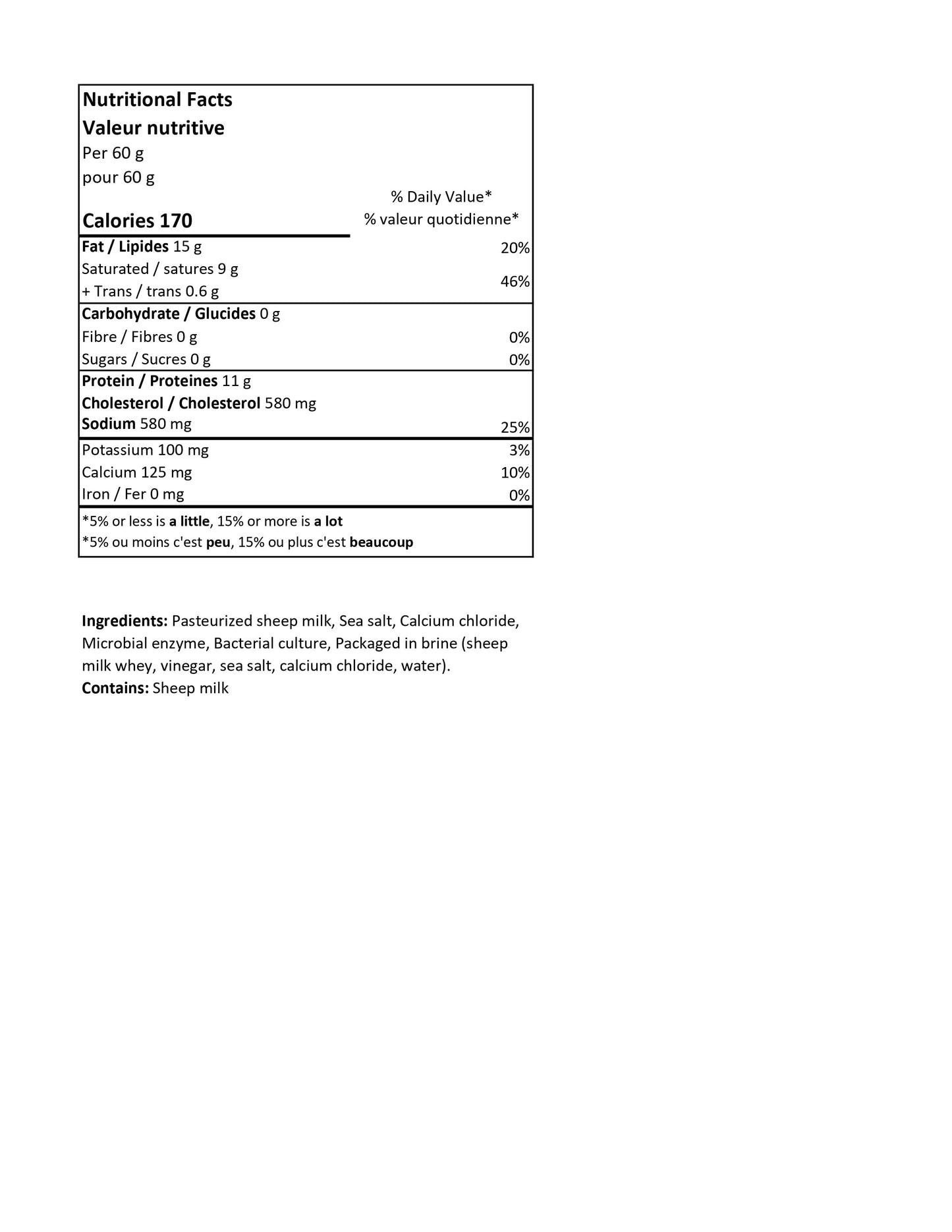 60g Baby Feta - Holiday Sale 30% off (reg. $4.75)