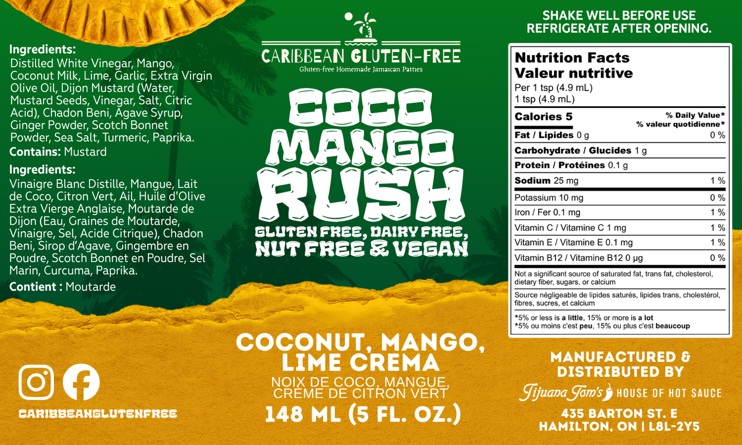 Coco Mango Rush Patty Sauce by Tijuana Tom x Caribbean Gluten-Free
