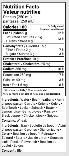 Italian Wedding Soup 1.2L
