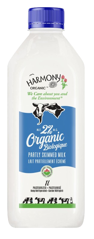 Organic 2% Partly Skimmed Milk - 1L PET Bottles