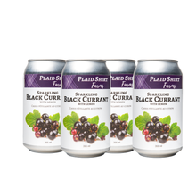 Plaid Shirt Farms Black Currant with Lemon – Sparkling Beverage –4 x 355 ml