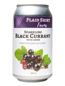 Plaid Shirt Farms Black Currant with Lemon – Sparkling Beverage –4 x 355 ml