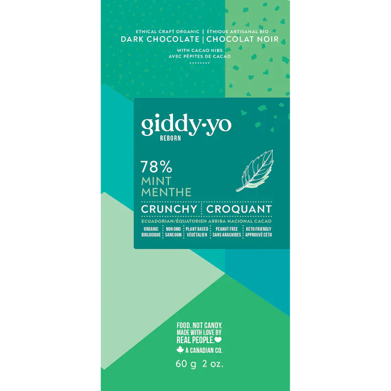 Mint Crunchy 78% Dark Chocolate Bar