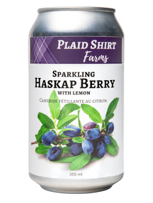 Plaid Shirt Farms Haskap Berry with Lemon – Sparkling Beverage – 4 x 355 ml