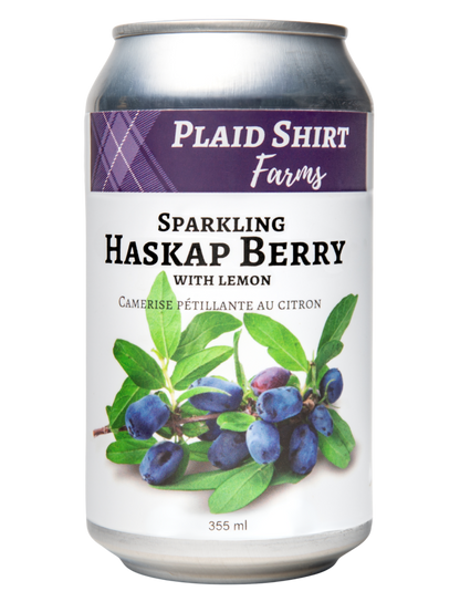 Plaid Shirt Farms Haskap Berry with Lemon – Sparkling Beverage – 4 x 355 ml