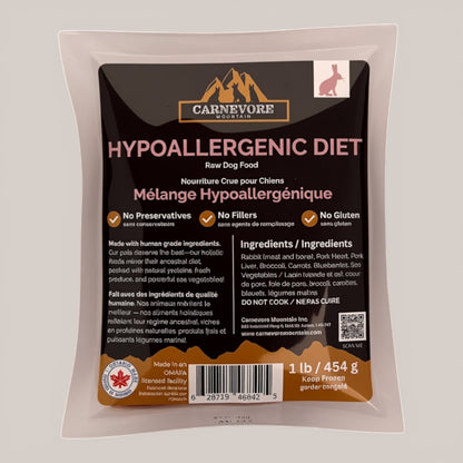 Hypoallergenic Diet Raw Dog Food with Rabbit