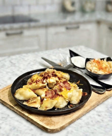 Bacon and Cheddar Perogies