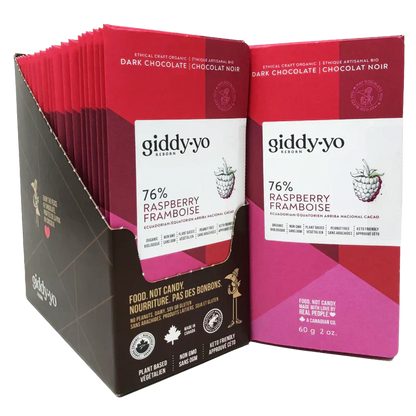 Raspberry 76% Dark Chocolate Bar