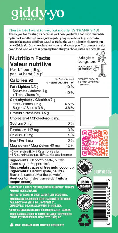 Mint 76% Dark Chocolate Bar