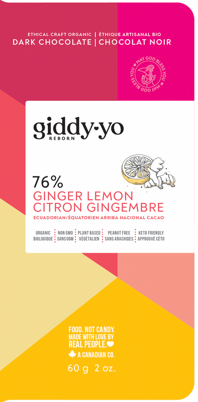 Ginger Lemon Dark Chocolate Bar