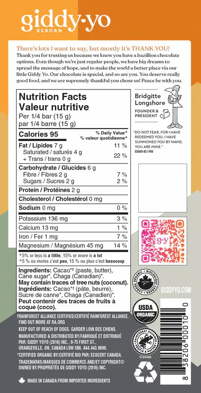 Dark Chocolate Chaga Bar